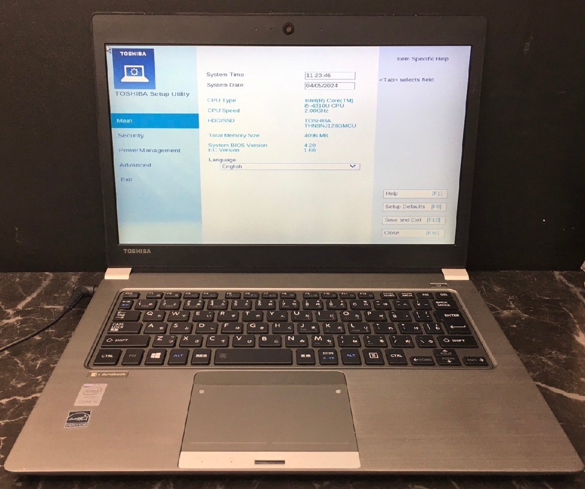 1円～ ■ジャンク 東芝 Dynabook R634/M / Core i5 4310U 2.00GHz / メモリ 4GB / SSD 128GB / 13.3型 / OS無し / BIOS起動可_画像1