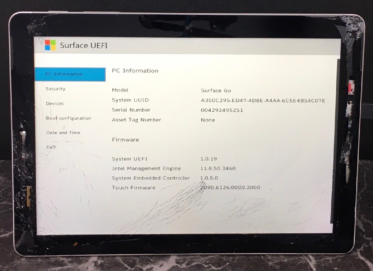 1円～ ■ジャンク Microsoft SURFACE GO / Pentium Gold 4415Y 1.60GHZ / メモリ 4GB / eMMC 64GB / 10型 / OS無し / BIOS起動可の画像1
