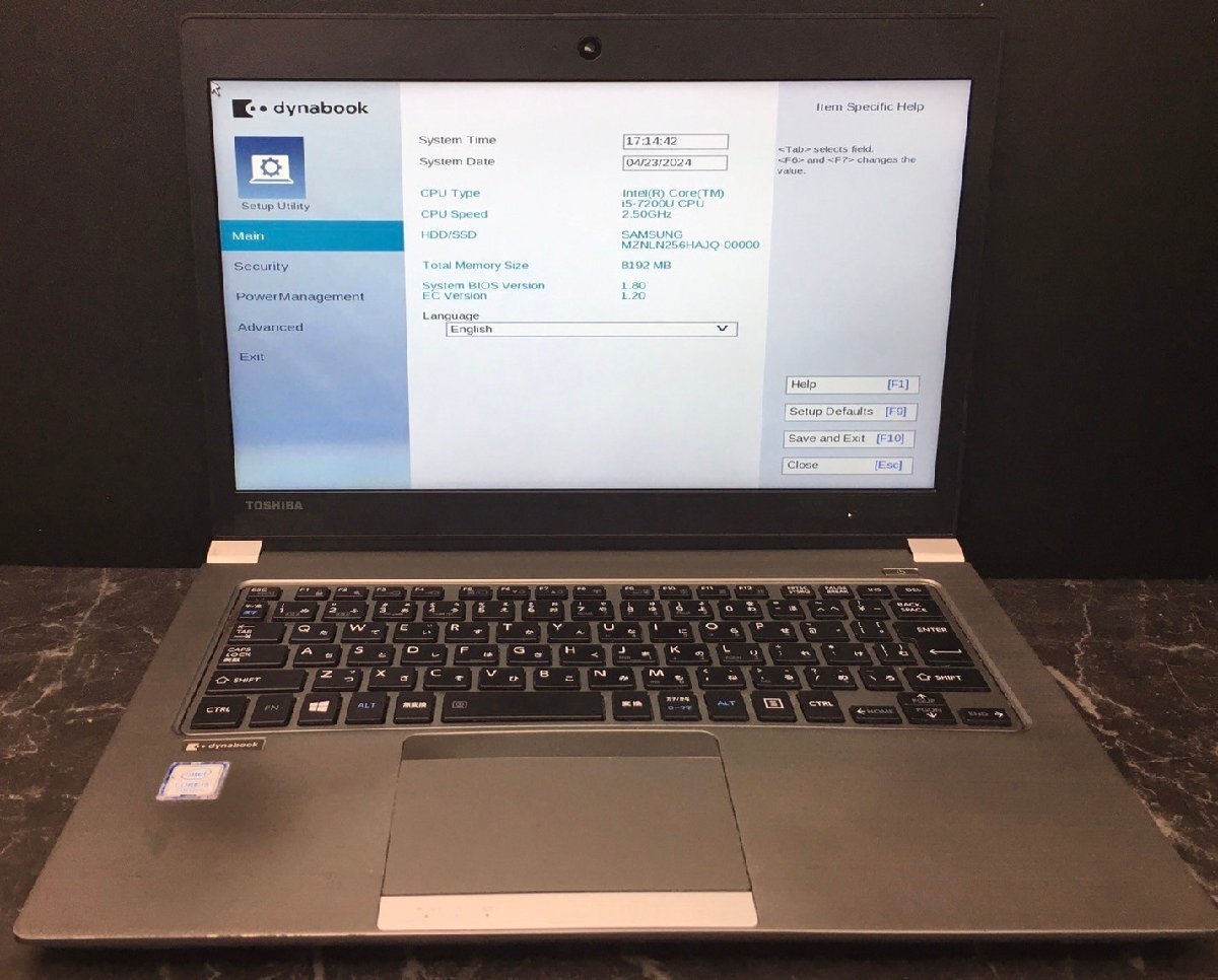 1円～ ■ジャンク 東芝 dynabook R63/J / 第7世代 / Core i5 7200U 2.50GHz / メモリ 8GB / SSD 256GB / 13.3型 / OS無し / BIOS起動可の画像1