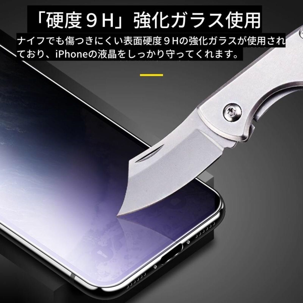 iPhone XR / 11 覗き見防止 ブルーライトカット 強化ガラス フィルム ガラスフィルム 保護フィルム 指紋防止　