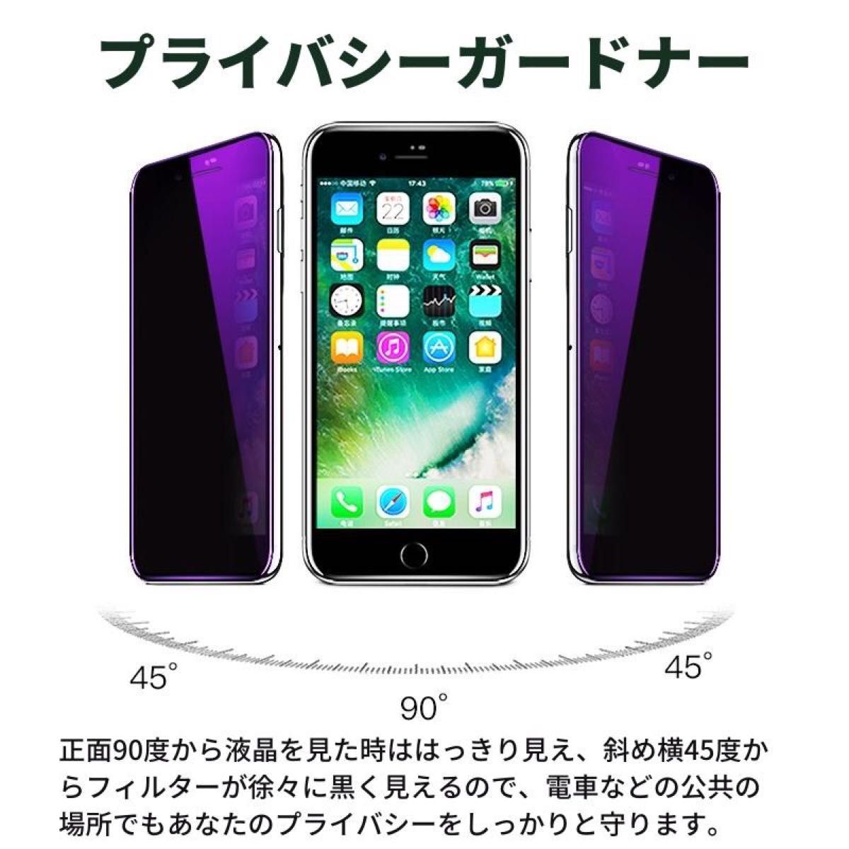 iPhone 14Pro 覗き見防止 ブルーライトカット 強化ガラス フィルム ガラスフィルム 保護フィルム 指紋防止　9H