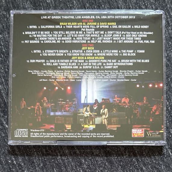 Brian Wilson & Jeff Beck Greek Theatre 2013 2CD 付属品ありの画像2