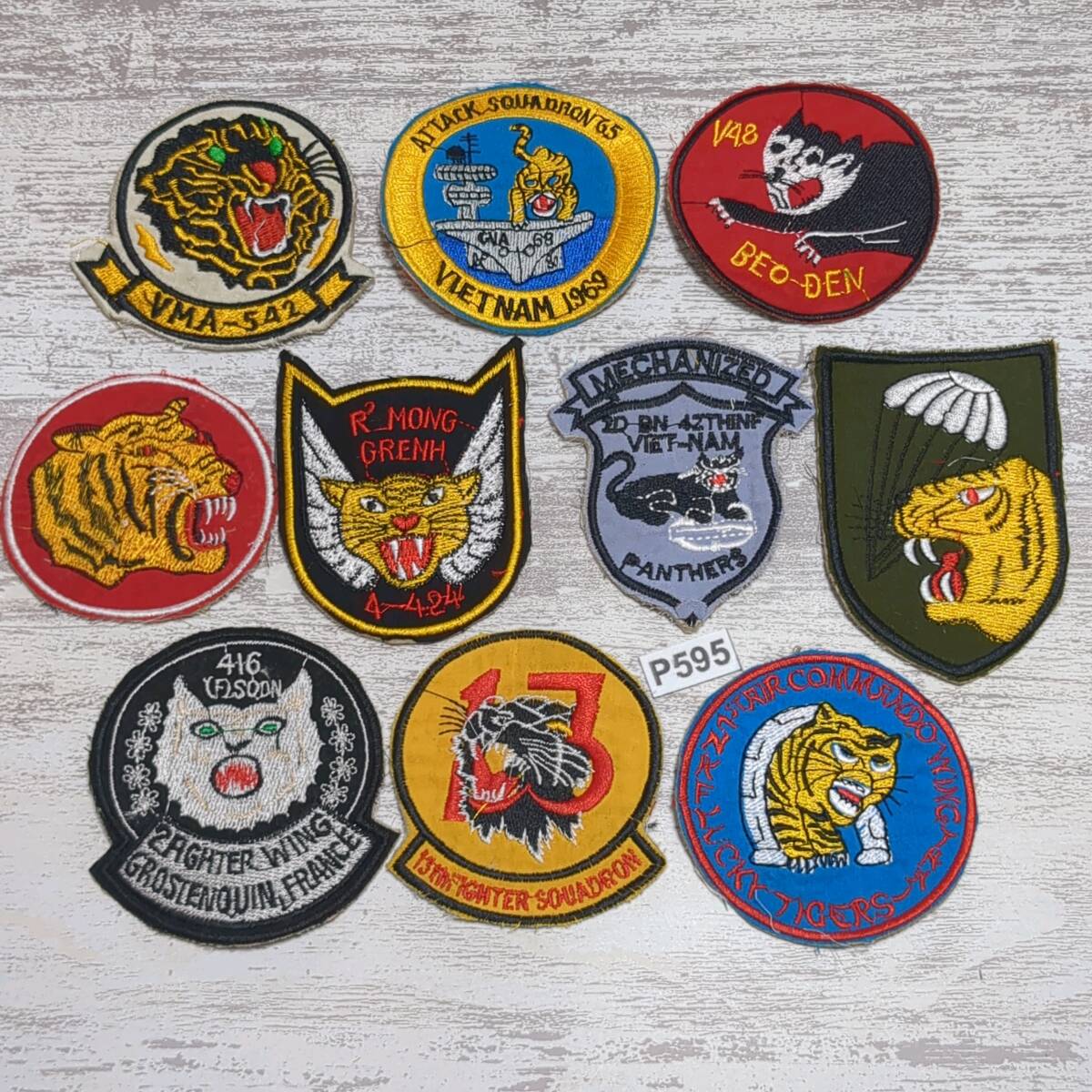 ★P595 タイガー 虎 TIGER ワッペン 10枚 スカジャン に! ベトナム 戦争 刺繍 MA-1 MA-65 M-51 N-3B N-1 N-2B TI _画像2
