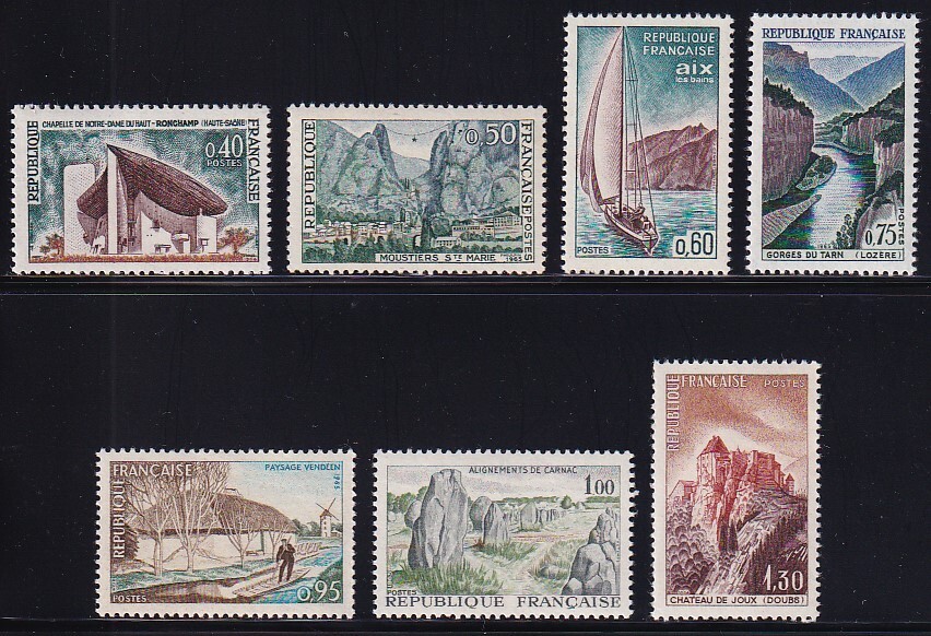 21 フランス【未使用】＜「1965 観光切手」 7種完 ＞_画像1