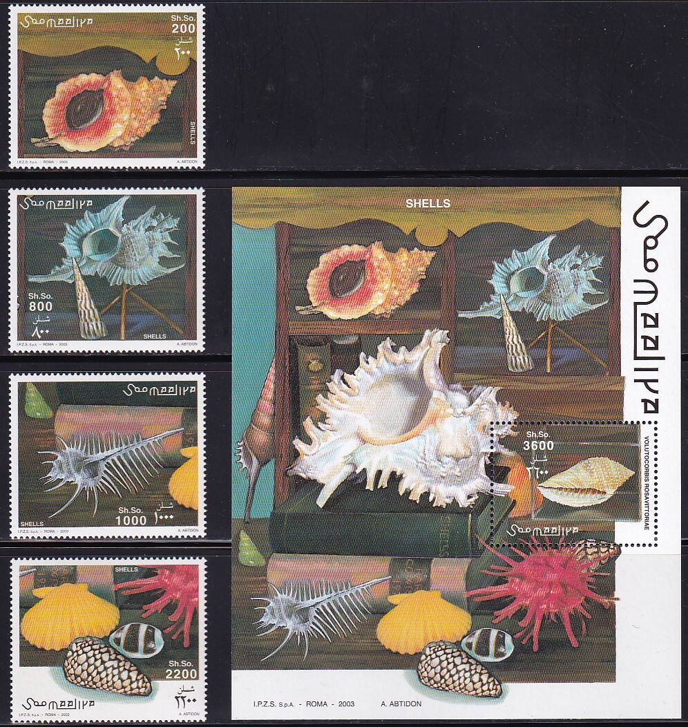 16 ソマリア【未使用】＜「2003 貝」 4種完＋小型シート ＞ の画像1