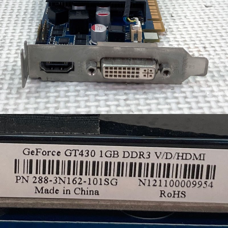 中古グラフィックカード 動作確認済 XP～Win10 LINUX ロープロ ★ NVIDIA GeForce GT 430 GDDR5 512MB 128bit DVI/HDMI #2588-Kの画像3