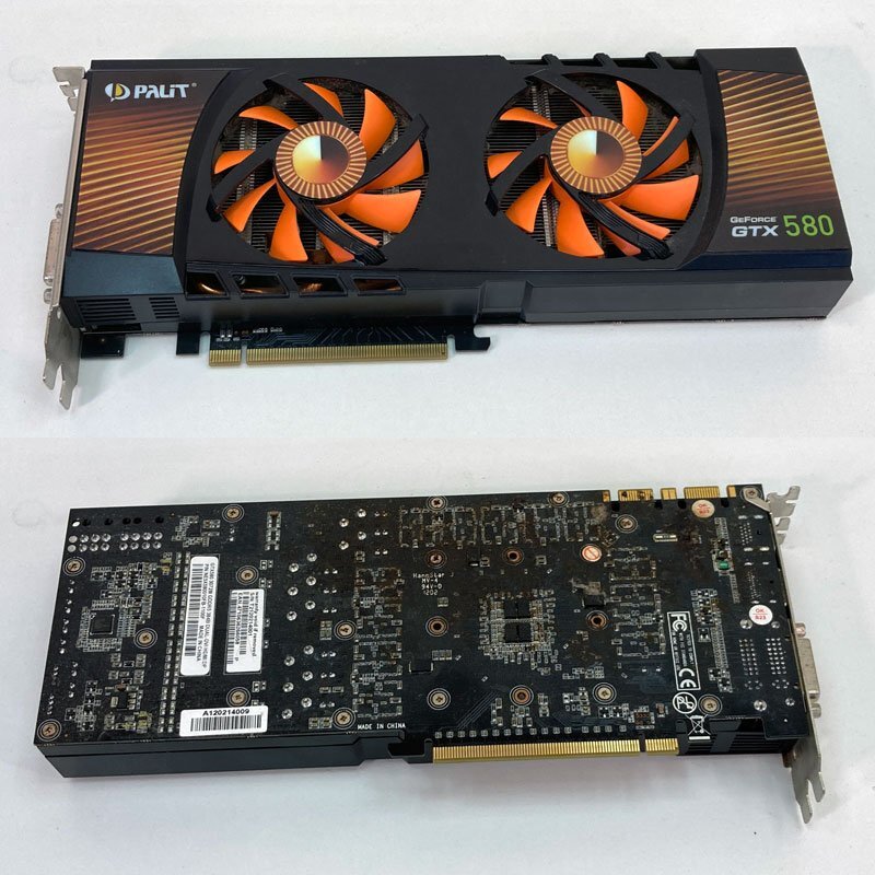 中古グラフィックカード 表示確認済 WinXP～Win10 LINUX ★ Palit NVIDIA GeForce GTX 580 GDDR5 3072MB 384bit DVI/HDMI/DP #2685-Kの画像2