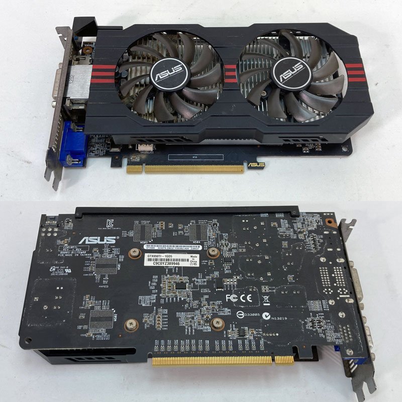 中古グラフィックカード 動作確認済 Vista～Win11 LINUX ★ ASUS NVIDIA GeForce GTX 650 Ti GDDR5 1024MB 128bit VGA/DVI/HDMI #2701-K_画像2