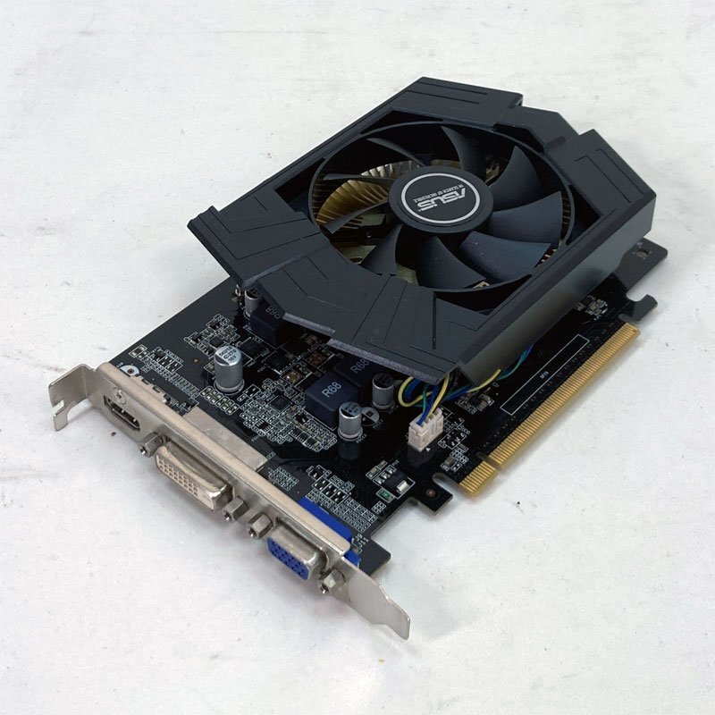 中古グラフィックカード 表示確認済 Vista～Win11 LINUX ★ ASUS NVIDIA GeForce GT 740 GDDR5 2048MB 128bit VGA/DVI/HDMI #2712-K_画像1