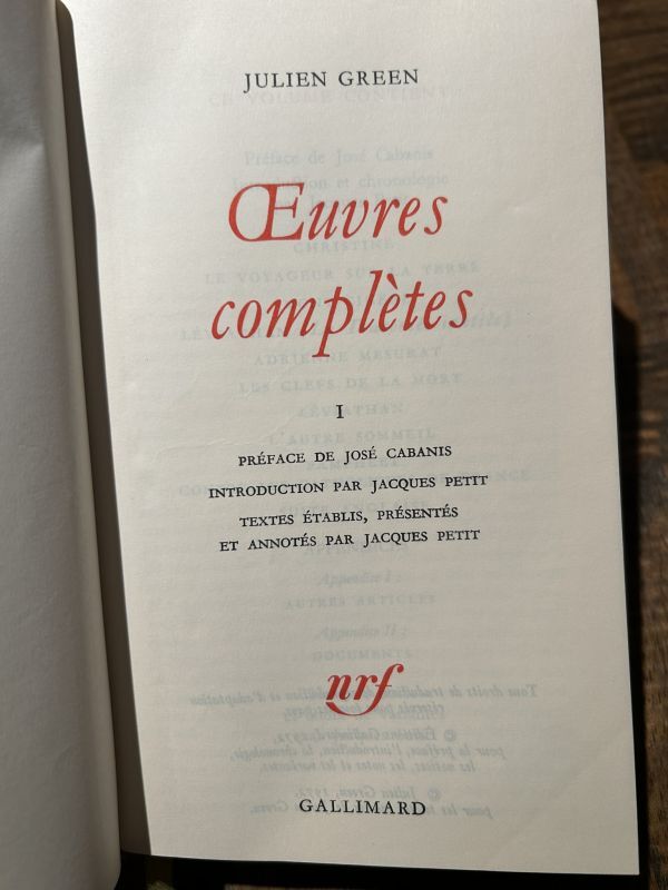 プレイヤード叢書 ジュリアン・グリーン全集 全5巻揃 Julien Green Oeuvres completes. Bibliotheque de la Pleiade フランス語洋書の画像2