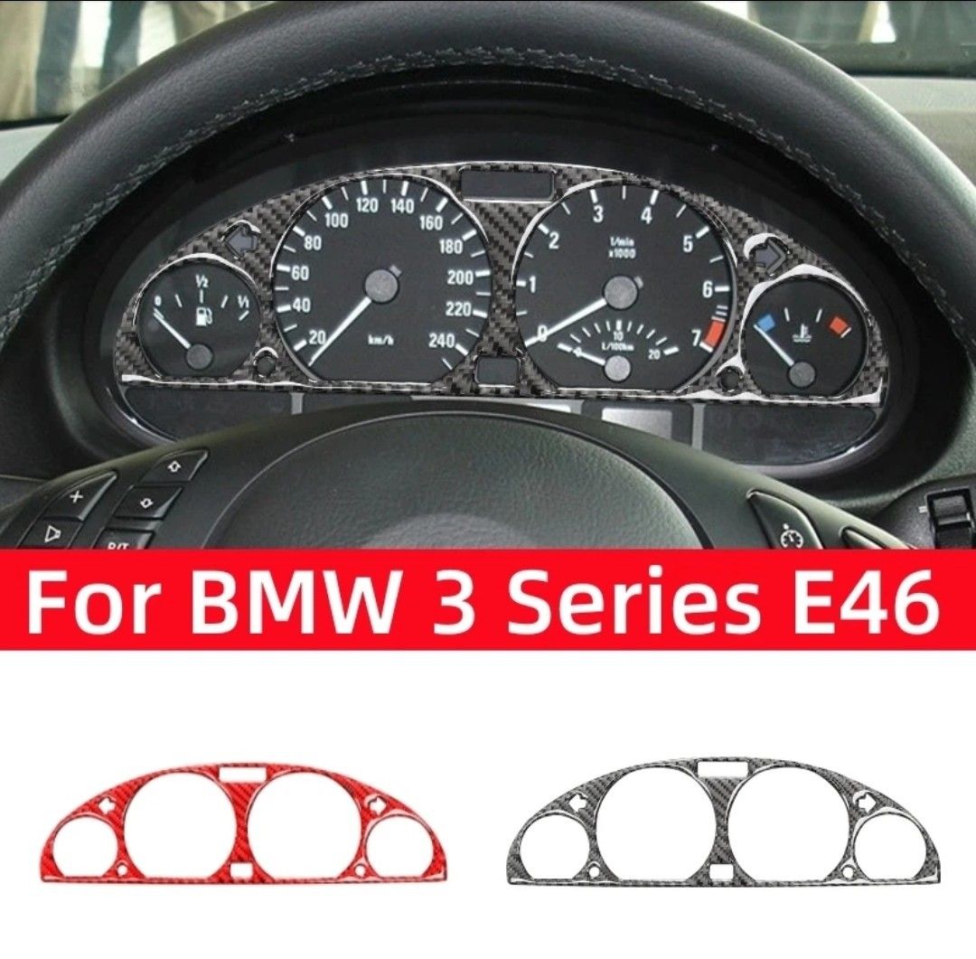 黒 BMW 3シリーズ E46 M3 メーターフレーム パネル ダッシュボードカバー リアルカーボン製 
