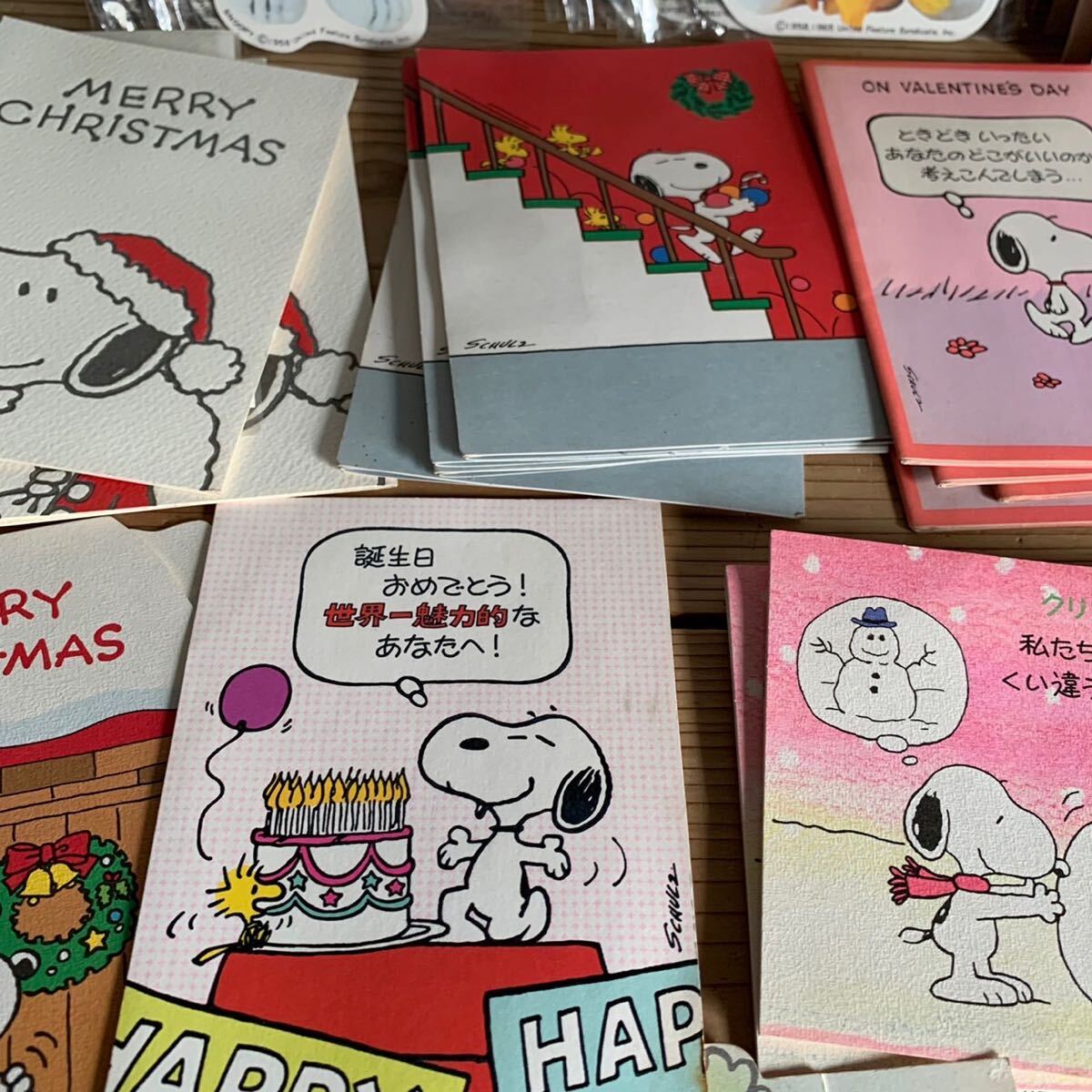 《真》当時物 レトロ スヌーピー SNOOPY グッズ クリスマスカード メッセージカード 等 まとめて 昭和 平成 の画像5
