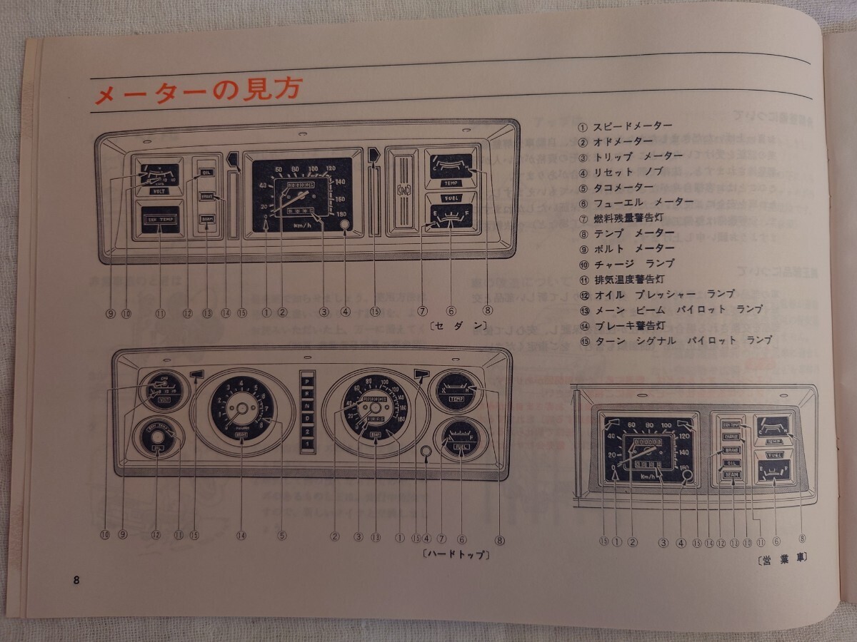 日産330セドリック昭和53年12月登録車 取扱説明書の画像2