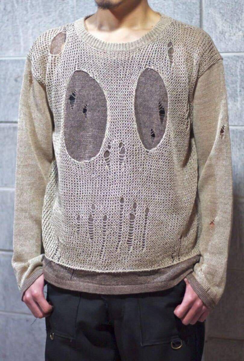 17SS blackmeans Skull Sweater ブラックミーンズ スカルニットarchive helmut lang number nine undercover raf simons garcons 00s 90s_画像6