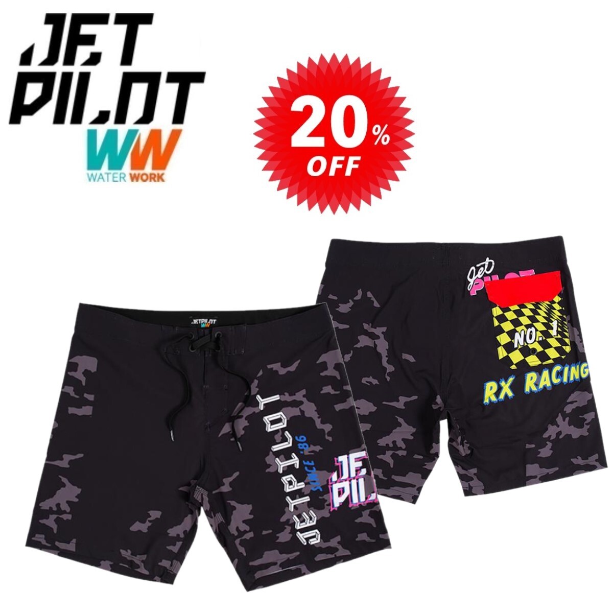  jet Pilot JETPILOT распродажа 20% off спортивные брюки бесплатная доставка RX гонки мужской спортивные шорты черный / утка 38 S21904 море хлеб 