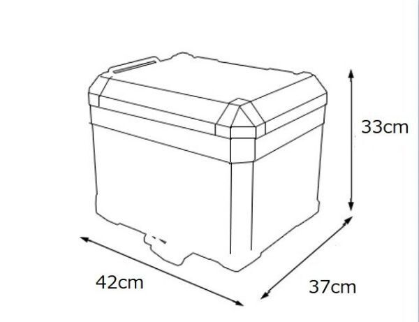 ※訳あり品※アルミトップケース 45L リアボックス ツーリングボックス 汎用 黒 Bタイプ の画像4