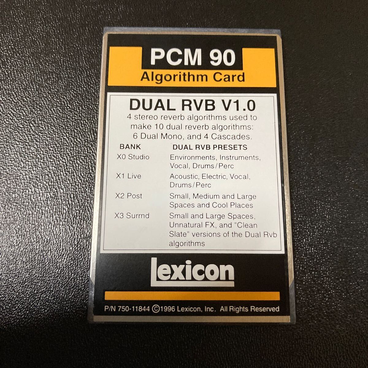 lexicon PCM90 アルゴリズムカード DUAL RVB V1.0 DIGITAL reverberator デジタルリバーブレーター 音出し リバーブ操作可の画像10