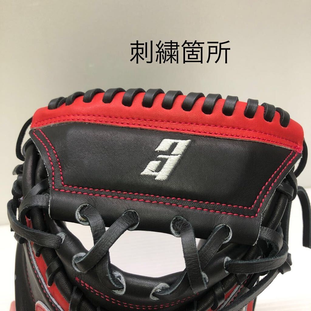 G-1061 ハタケヤマ HATAKEYAMA オーダー 軟式 キャッチャーミット 捕手用 PRO-M2 グローブ グラブ 野球 中古品 刺繍入りの画像9