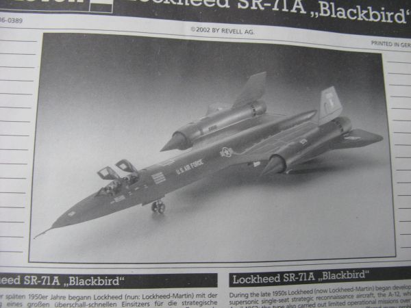 * Revell 1/72 Lockheed SR-71A Blackbird *