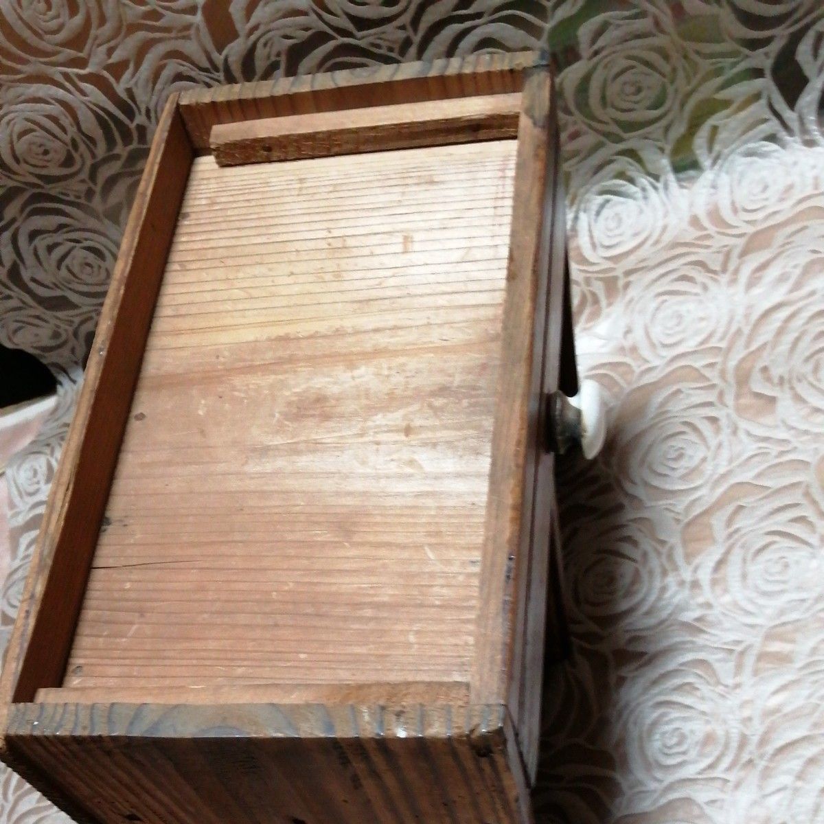 古い本立 引き出し付 小物入 昭和レトロ アンティーク 木製 古道具 古民家 本立て 小物入れ 収納 ヴィンテージ