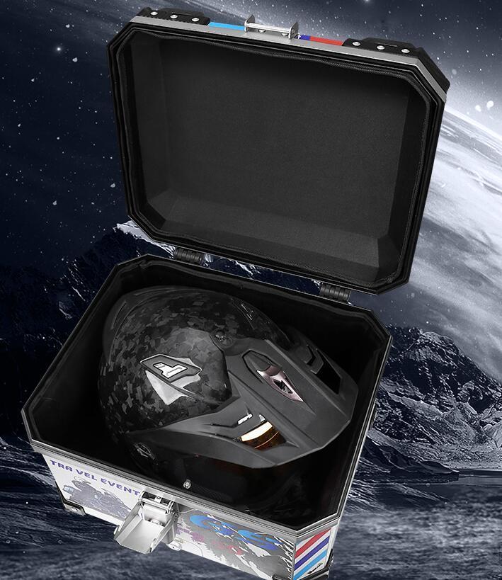 品質保証■リアボックス 45L ブラック トップケース 大容量 ツーリング バックレスト装備 持ち運び可能の画像2