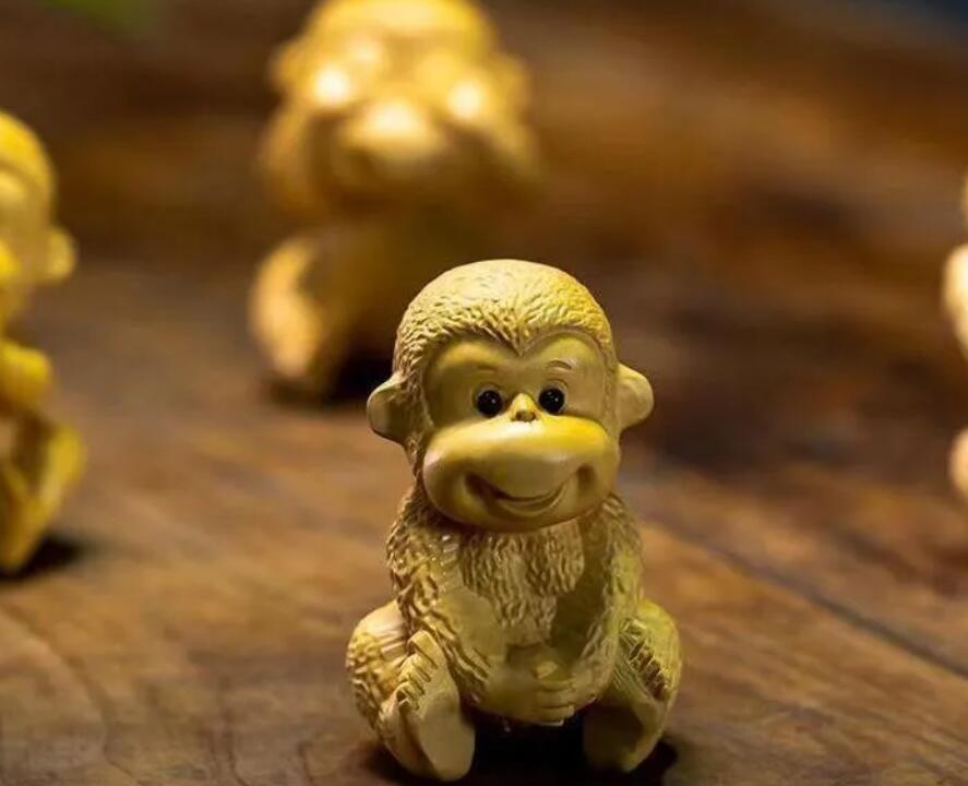 黄楊木彫り彫刻猿の置物四猿_画像3