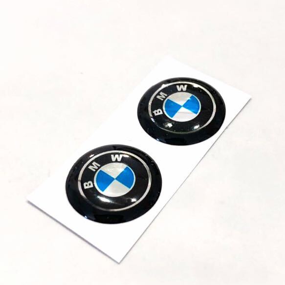 BMW エポキシ樹脂 14ミリ エンブレムシール ２個セット f20 f30 f34 f10 f26 ステッカー ハンドル キーレス ロゴ ステッカー 鍵穴 ホイール_画像3