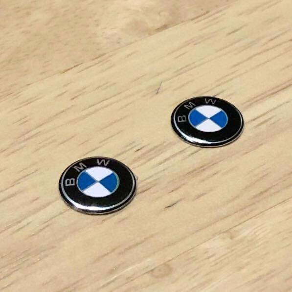 BMW １１ミリ アルミ製　エンブレム シール　２個セット f30 f31 f32 f36 e81 e82 e88 キーエンブレム ハンドル 鍵穴隠し BMWエンブレム_画像2