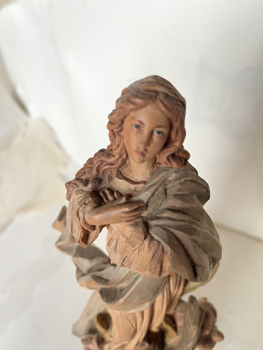 マリア像　キリスト教　アンリ社製　木彫刻　大型_画像3