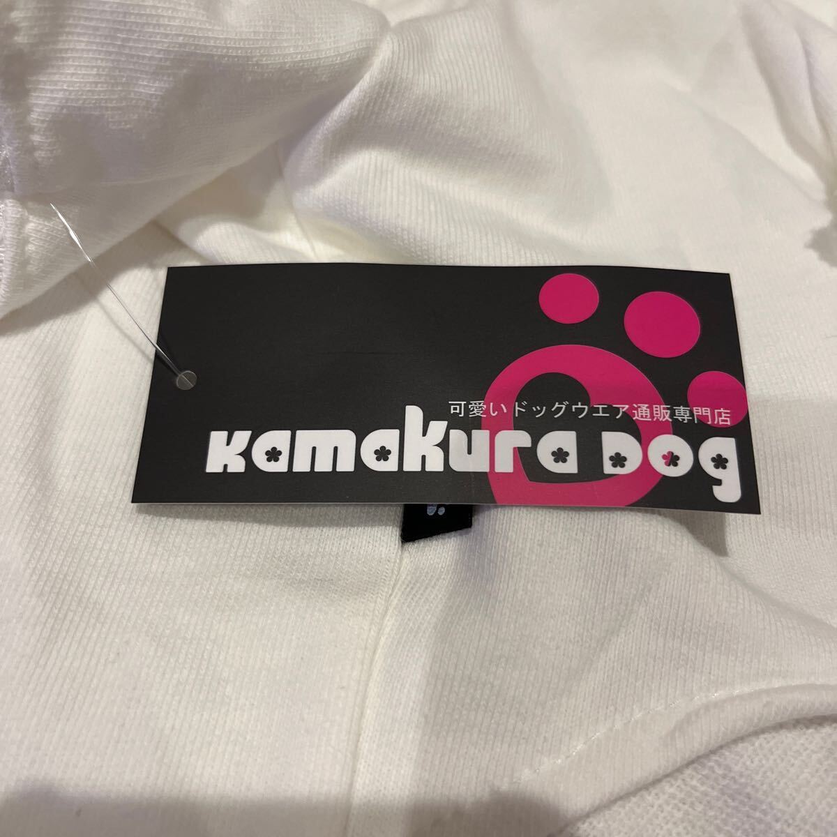鎌倉ドッグ　kamakura dog トップス　ブラウス　インナー　犬服　ドッグウェア　白　ホワイト　シンプルウェア　XL 袖レース_画像2