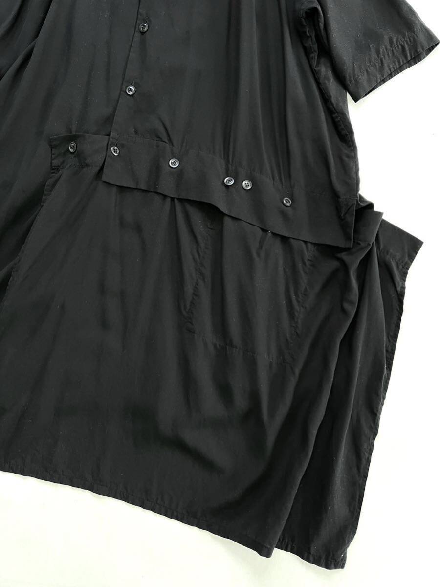 Y's Yohji Yamamoto パネルデザイン ロングシャツ ワンピース ドロップショルダー ブラック ヨウジヤマモト _画像4