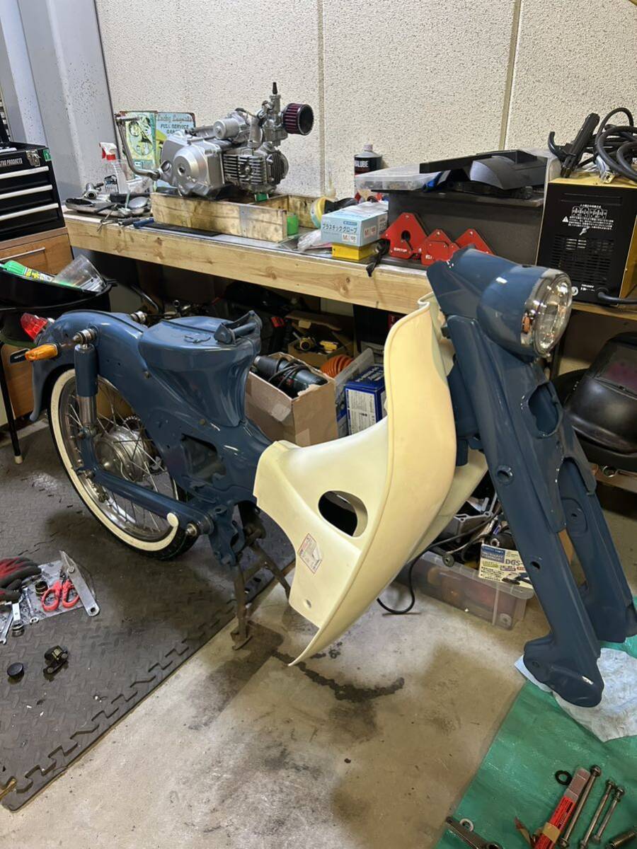 スーパーカブC100モディファイカスタムC50 排気量85cc 4速セル付き　検）4mini カブ　モンキー　ダックス　シャリー　_レストア途中③