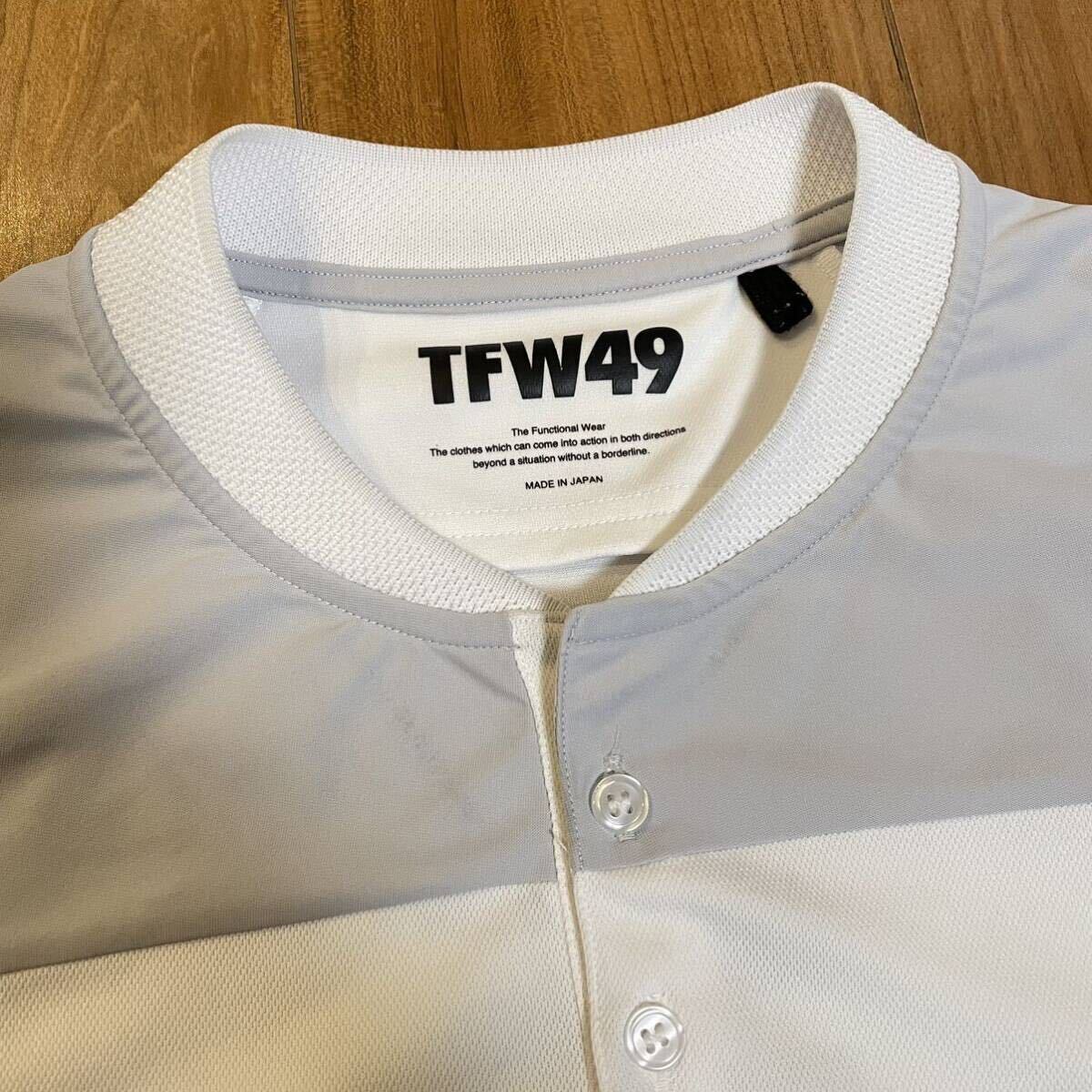 TFW49 カラーレス　ポロシャツ　ホワイト　グレー　5 junhashimoto ゴルフ　XL