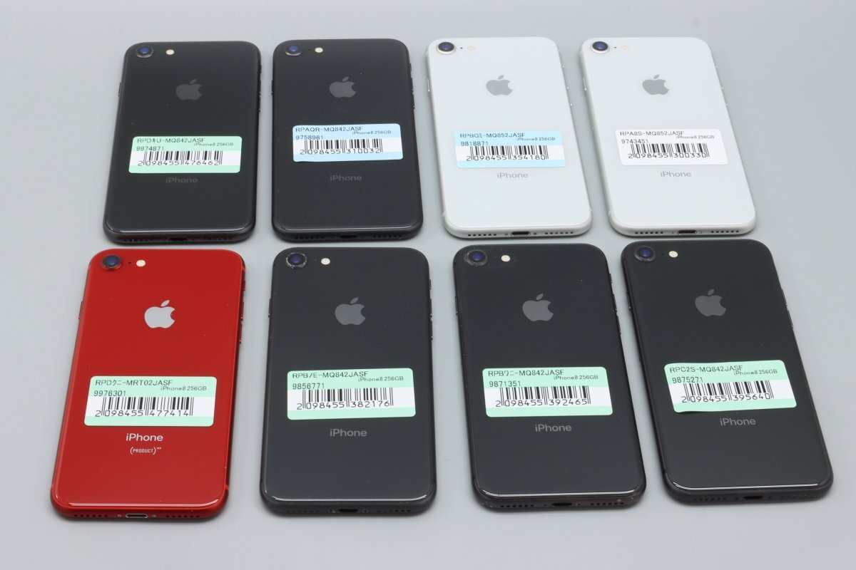 Apple iPhone8 256GB Space Gray / Silver / RED 合計8台セット A1906 MQ842J/A ■SIMフリー★Joshin(ジャンク)6462【1円開始・送料無料】の画像1