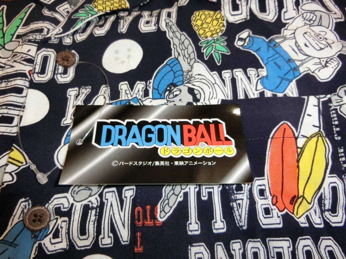 ドラゴンボール アロハシャツ 新品 タグ付き Mサイズ 少年期 紺 dragon ball 孫悟空 亀仙人の画像2