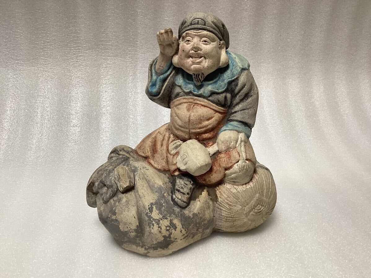 サ 大黒天様 置物 七福神 縁起物 オブジェ アンティーク 陶器の画像1