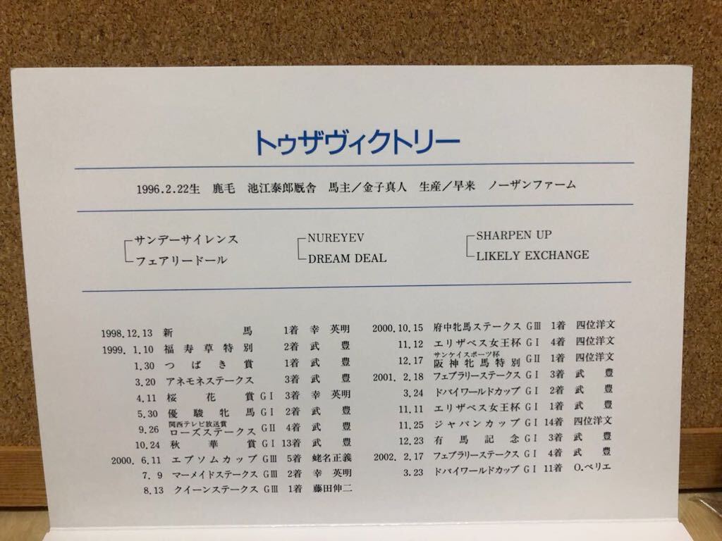 テレホンカード★競馬★トゥザヴィクトリー★50度数2枚1000円分★台紙つきの画像5