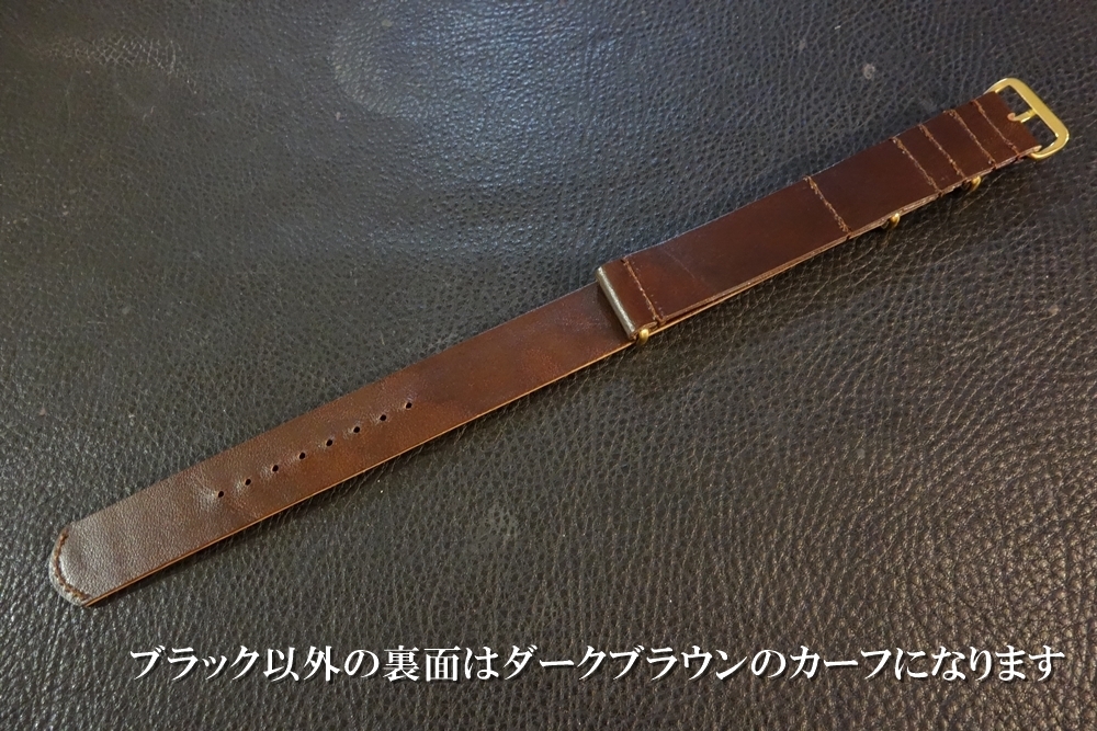 ◆コードバンNATO G10Strap◆国産アニリン染めコードバン Custom Order(COLOR/ラグ幅/BUCKLE COLOR) 受注生産(納期10日前後) 腕時計ベルトの画像8