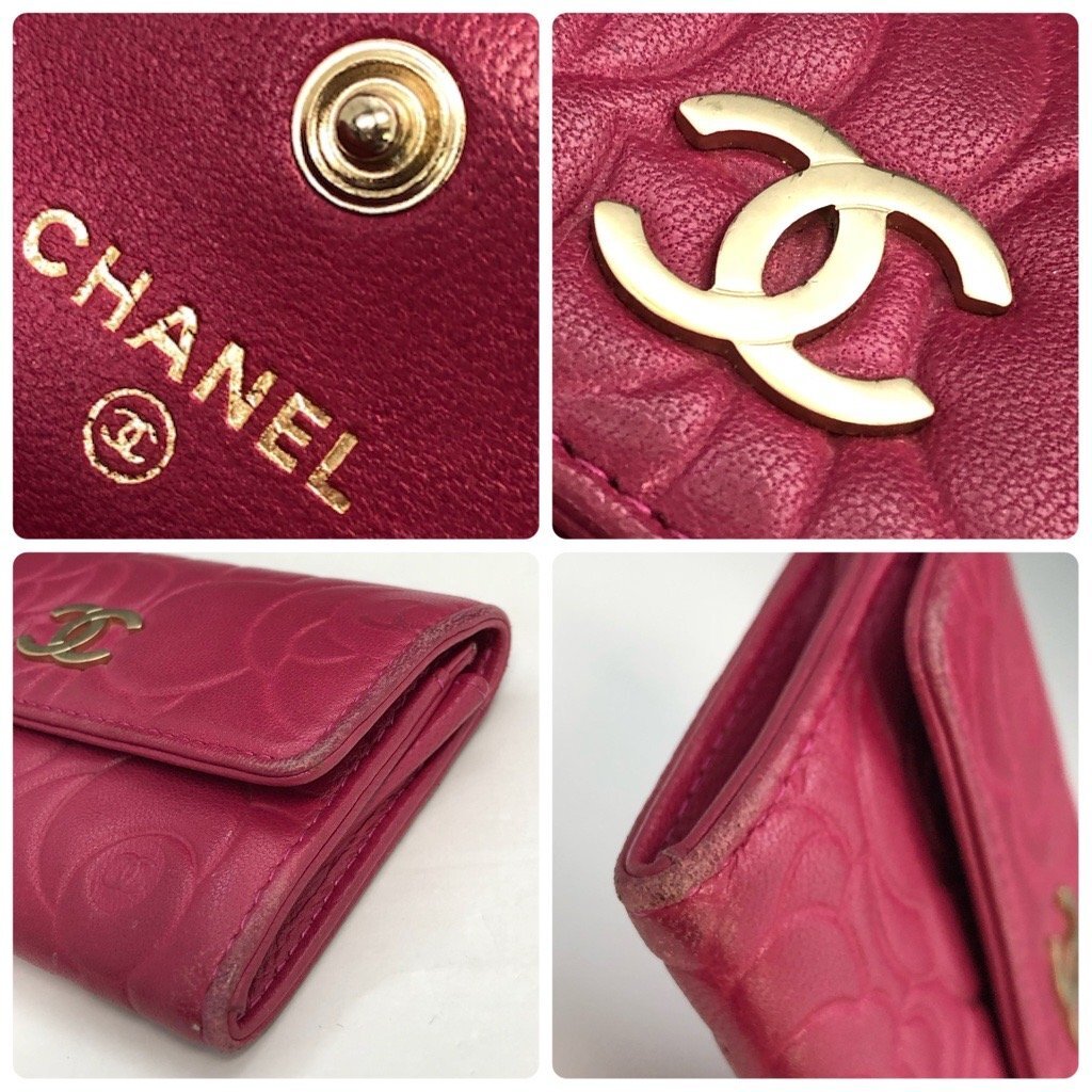 CHANEL シャネル カメリア ココマーク カードケース 名刺入れ ラムスキン ローズピンク/ゴールド金具 パスケース CC 正規品 保証 最落無_画像5