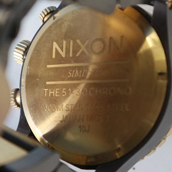 中古/不動品 NIXON/ニクソン 腕時計 THE51-30 CHRONO クォーツ 付属品各種 ガンメタル/ゴールド 定形外可の画像5