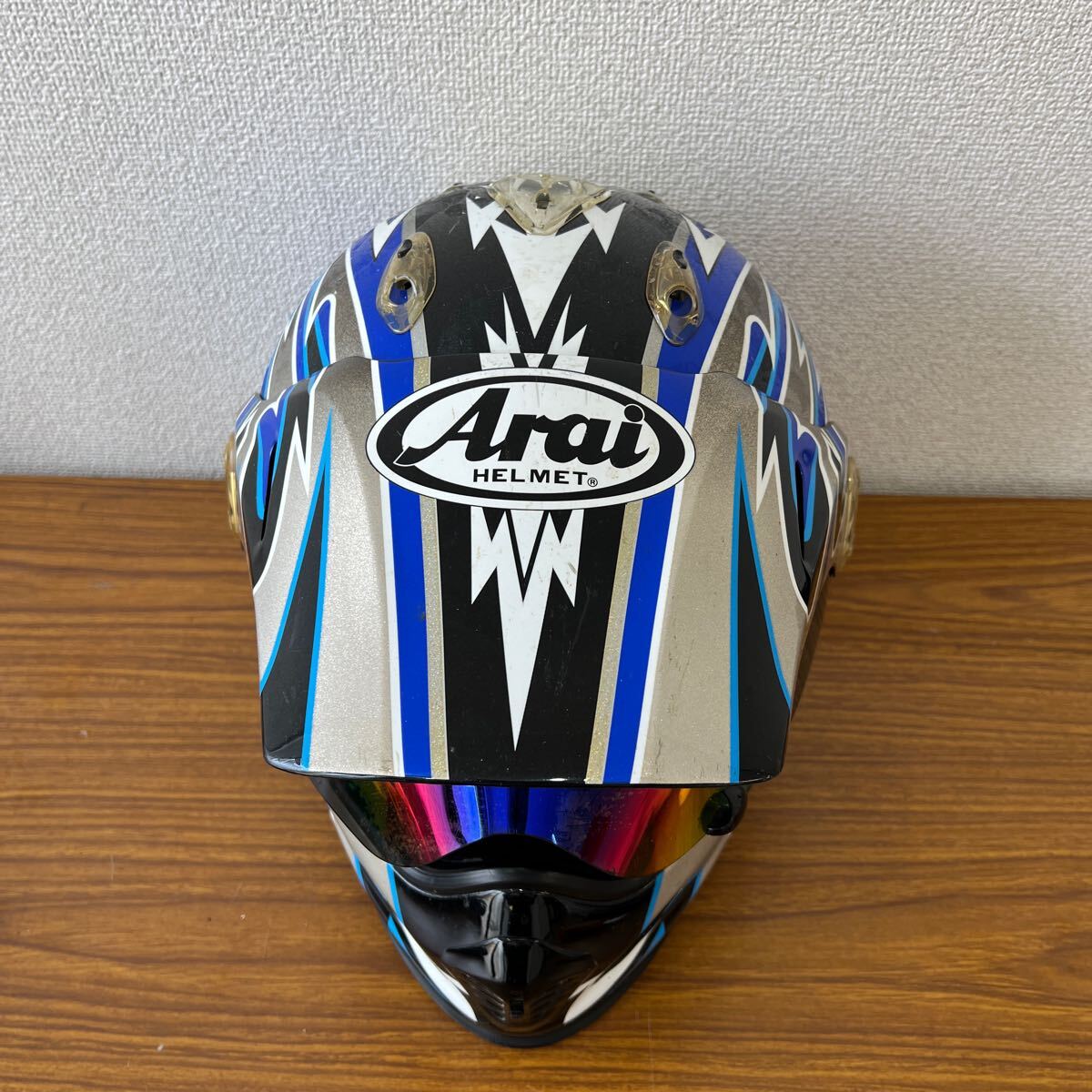 管S240413 a ★☆ Arai フルフェイスヘルメット モタードTX オフロード /サイズ 61～62cm現状品 ☆★の画像3