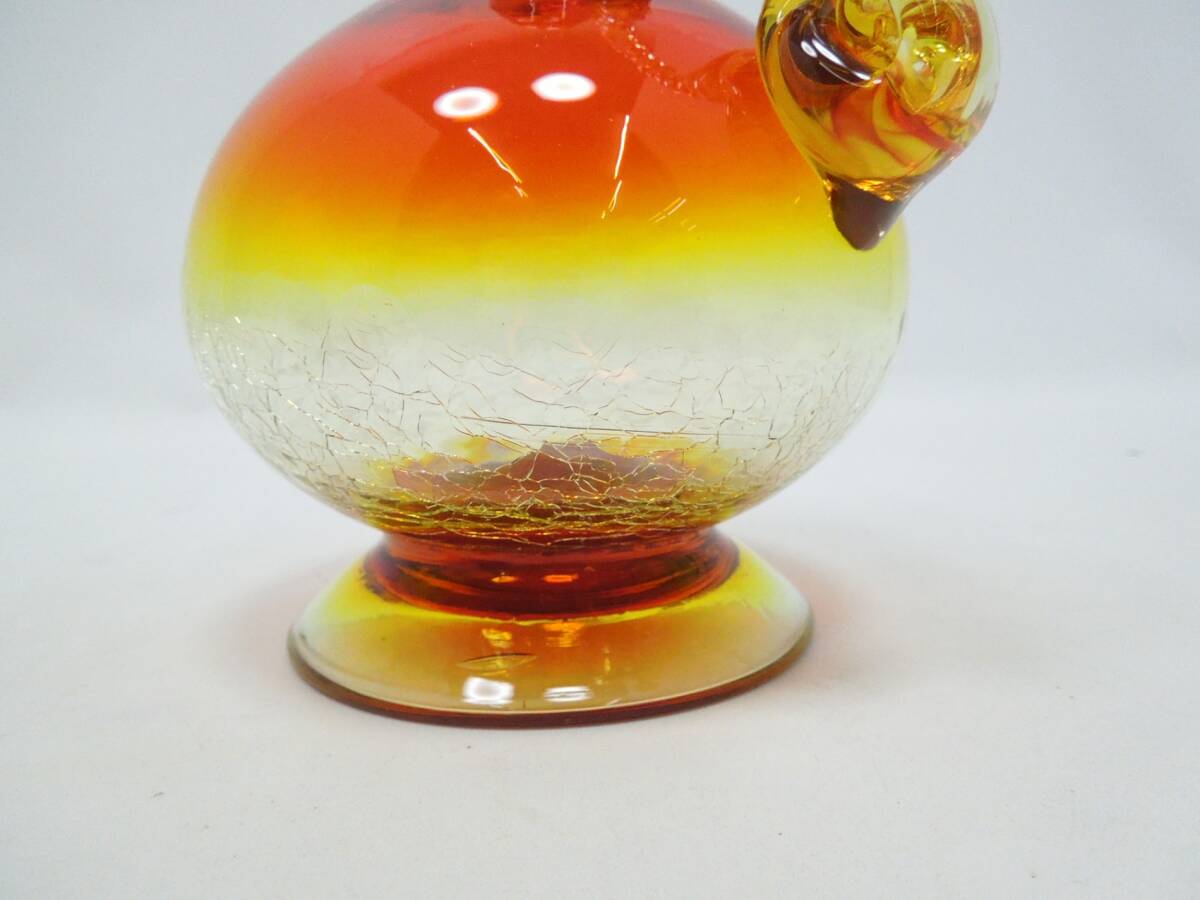‡0681 琉球ガラス 酒器揃い デカンタ グラス5個 泡盛グラス ロックグラス 伝統工芸の画像4