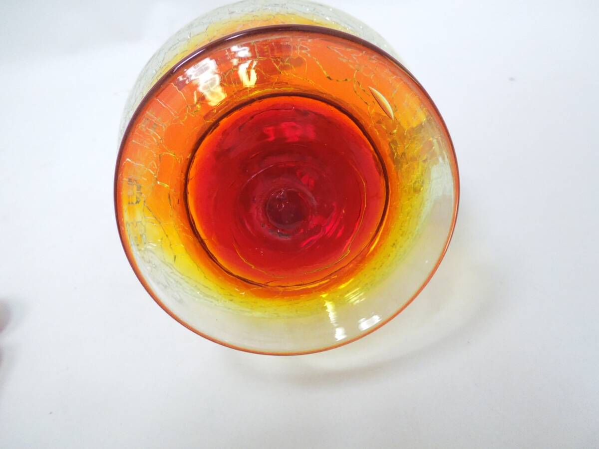 ‡0681 琉球ガラス 酒器揃い デカンタ グラス5個 泡盛グラス ロックグラス 伝統工芸の画像7