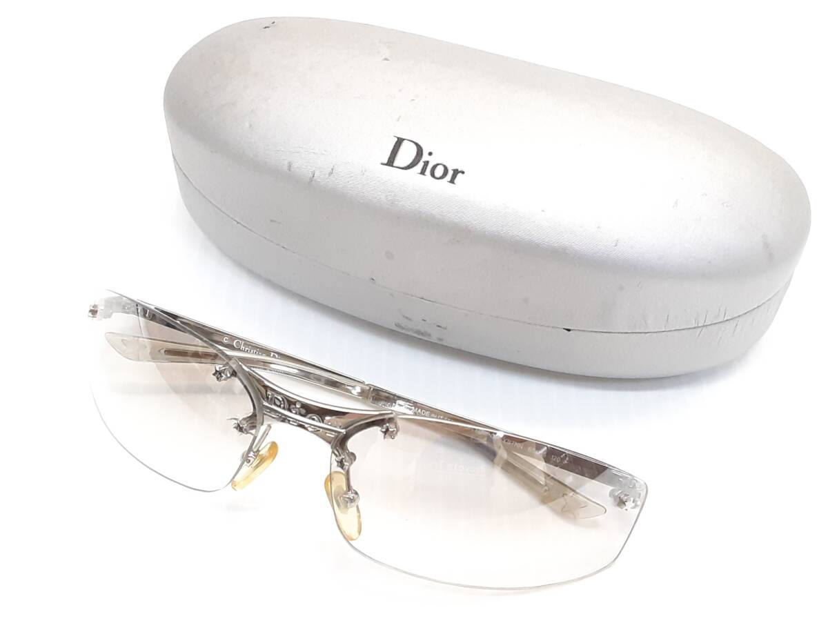 § F7082  ChristianDior クリスチャンディオール YB7NN 65□15 120 シルバー系 グラデーション ケース入り  レディース 中古の画像1