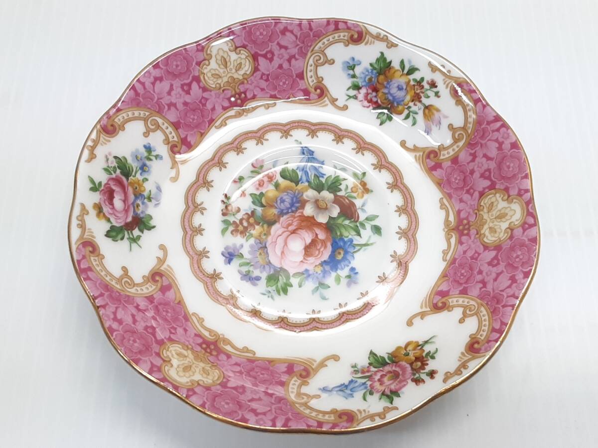 § F7886 ROYAL ALBERT ロイヤルアルバート Lady Carlyle BONE CHINA カップ＆ソーサー 6客セット 金彩 中古の画像6