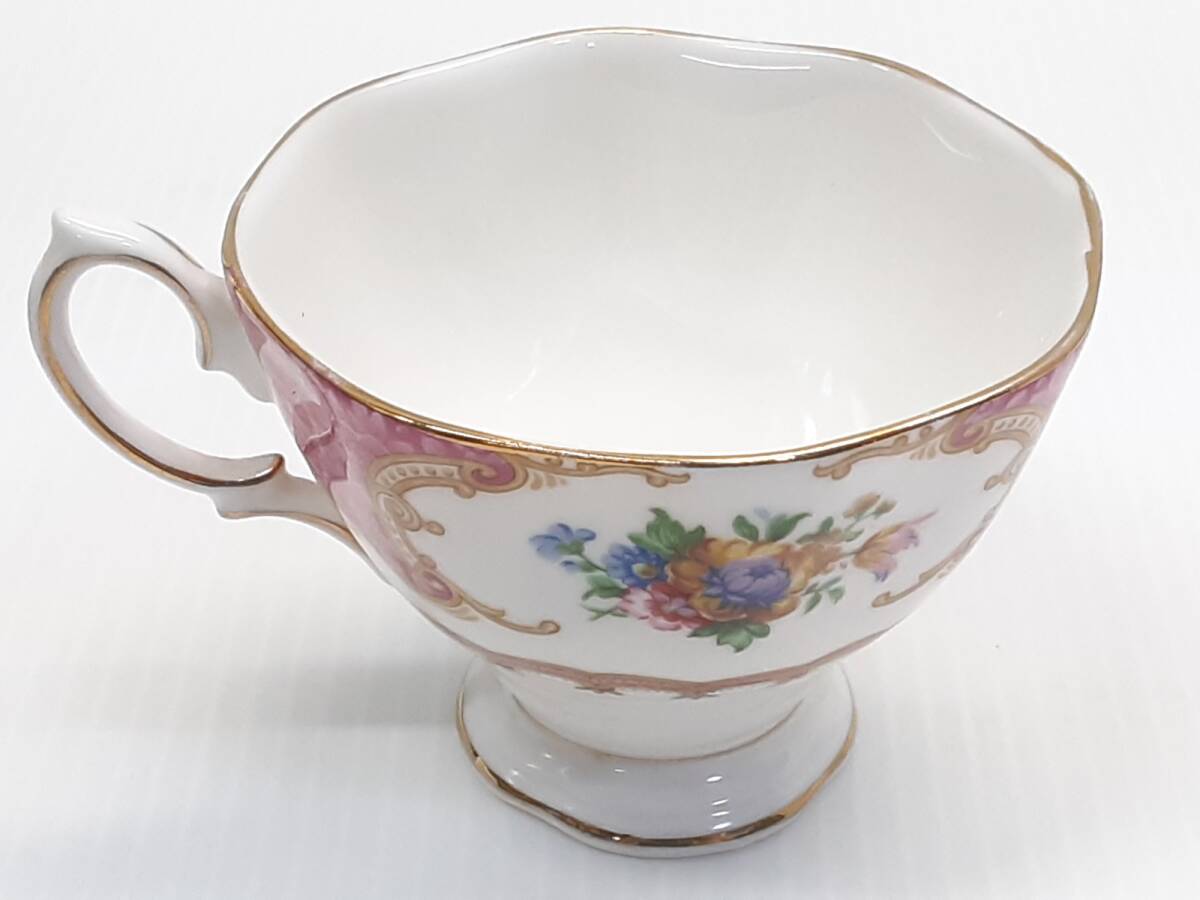 § F7886 ROYAL ALBERT ロイヤルアルバート Lady Carlyle BONE CHINA カップ＆ソーサー 6客セット 金彩 中古の画像5