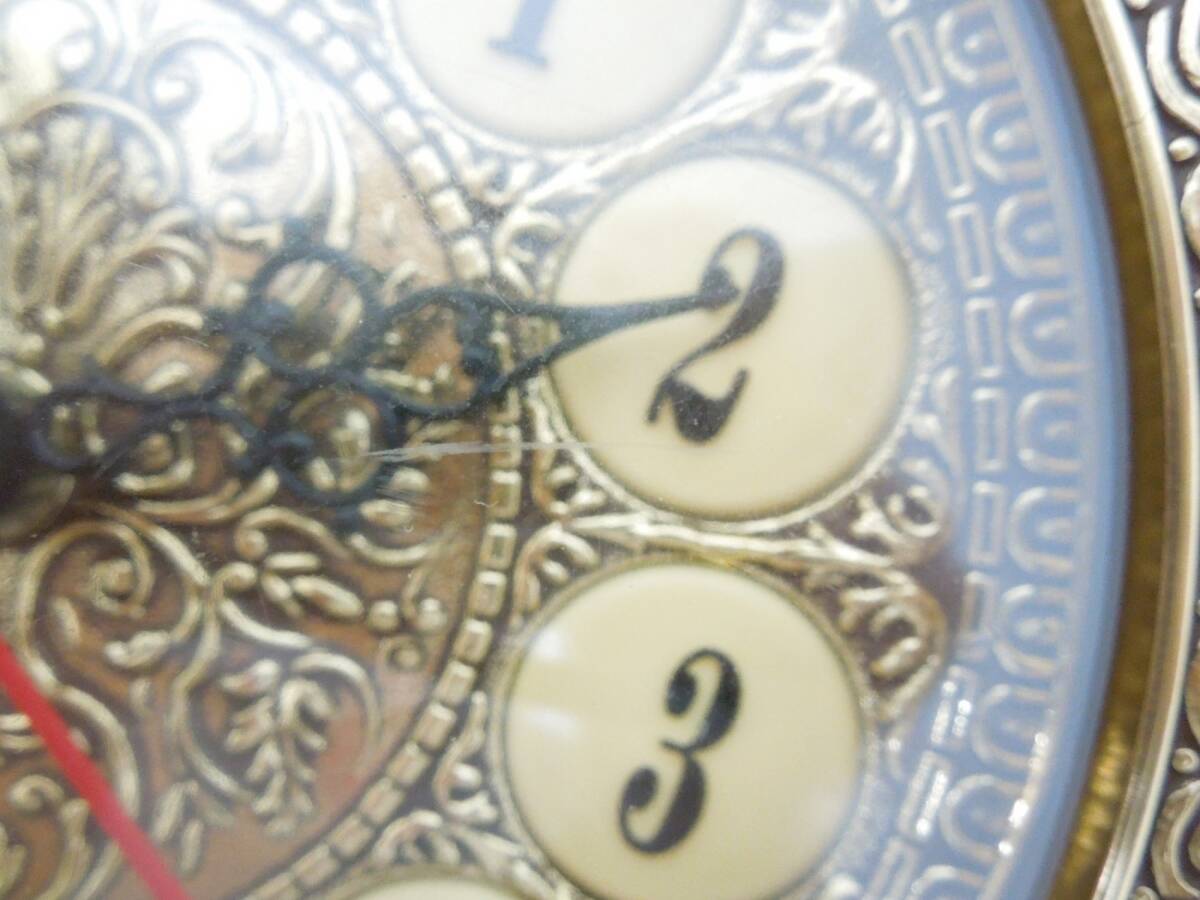 ‡ 0935 イタリア製 MOD.DEPOSITATO 壁掛け時計 装飾 ゴールド色 ウォールクロック アンティーク調 稼働品の画像6