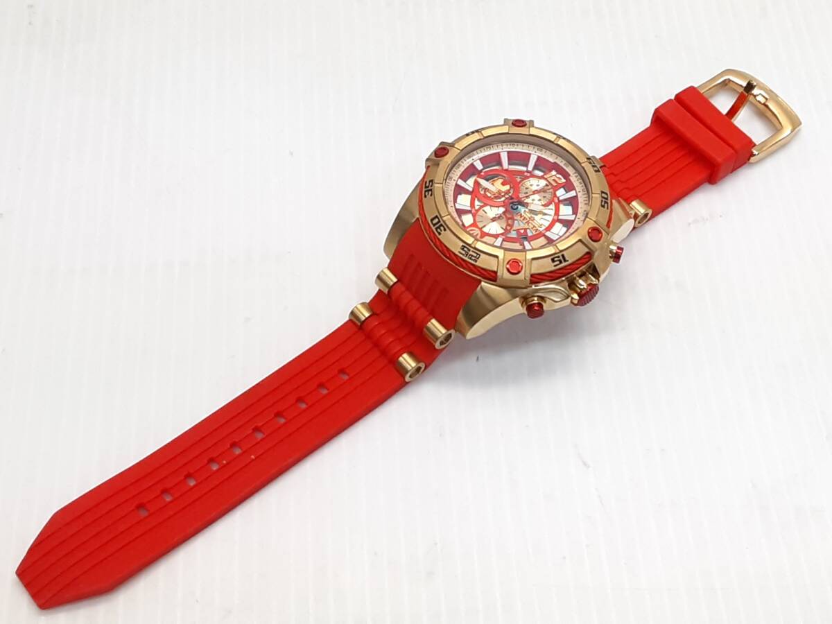 § B48131 Invicta Marvel Ironman Men インビクタ マーベル アイアンマン メンズ腕時計 ケース52 26796 中古の画像6