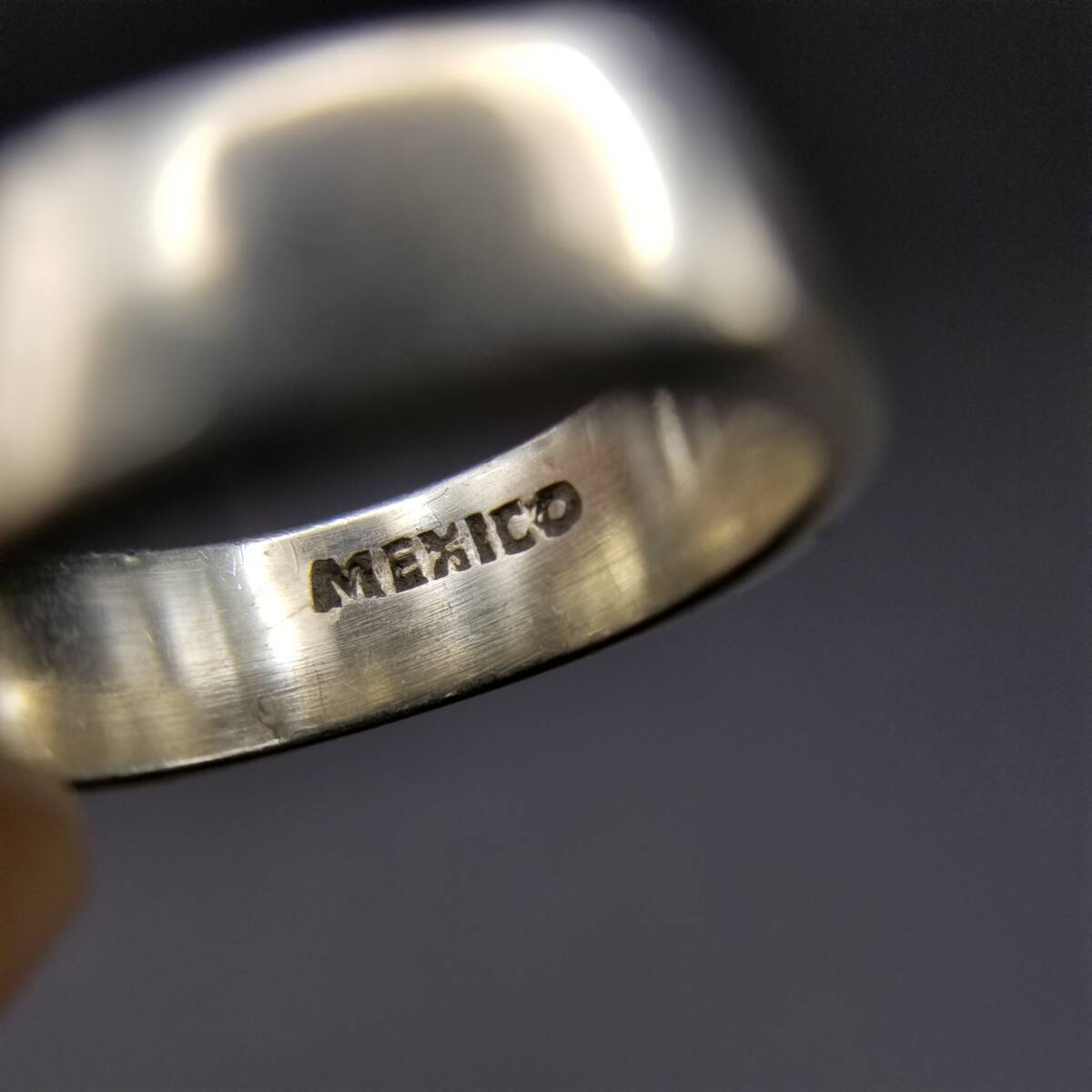 MEXICO Mexico квадратное форма простой оборудование орнамент нет Basic 925 Vintage серебряное кольцо кольцо ювелирные изделия импорт Y14-X