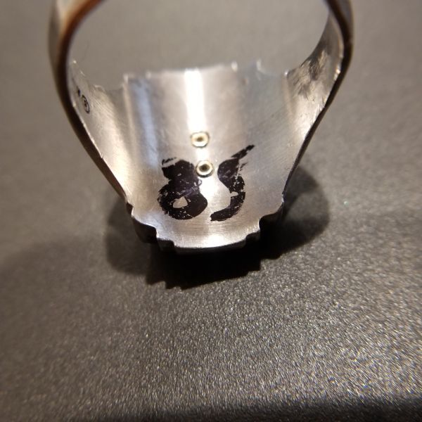 1981年 Herff Jones社製 米国 ヴィンテージ クラスリング イニシャル JCB High School Ultrium素材 アールデコ紋章 指輪 存在感 Y14-Sの画像9